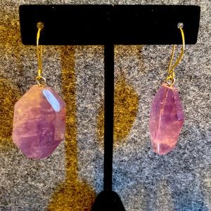Amythist stone drop earrings